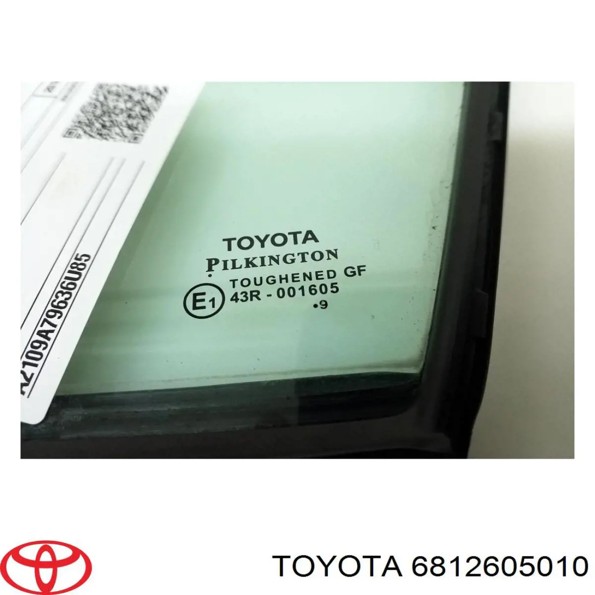 Vidro de janelo da porta dianteira esquerda Toyota 6812605010 preço, a partir de 25,08 USD