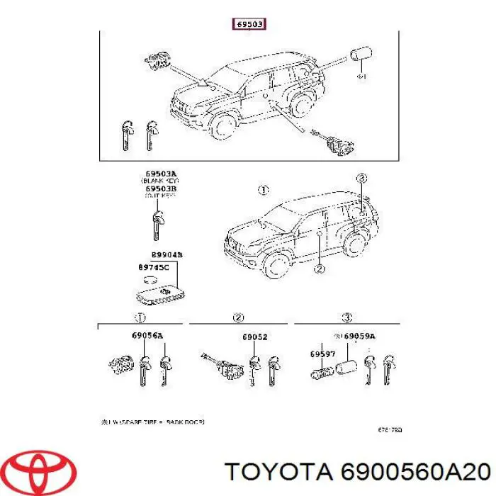 Cilindros de fecho, kit Toyota Land Cruiser PRADO J150