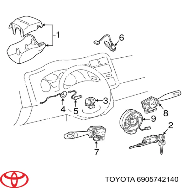 Trinco de fecho de ignição Toyota 6905742140 preço, a partir de 177,55 USD