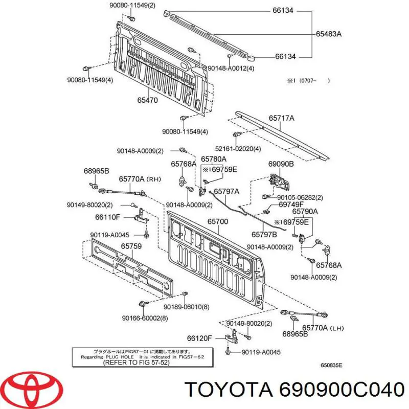 Maçaneta externa dianteira/traseira da porta esquerda Toyota 690900C040 preço, a partir de 110,50 USD