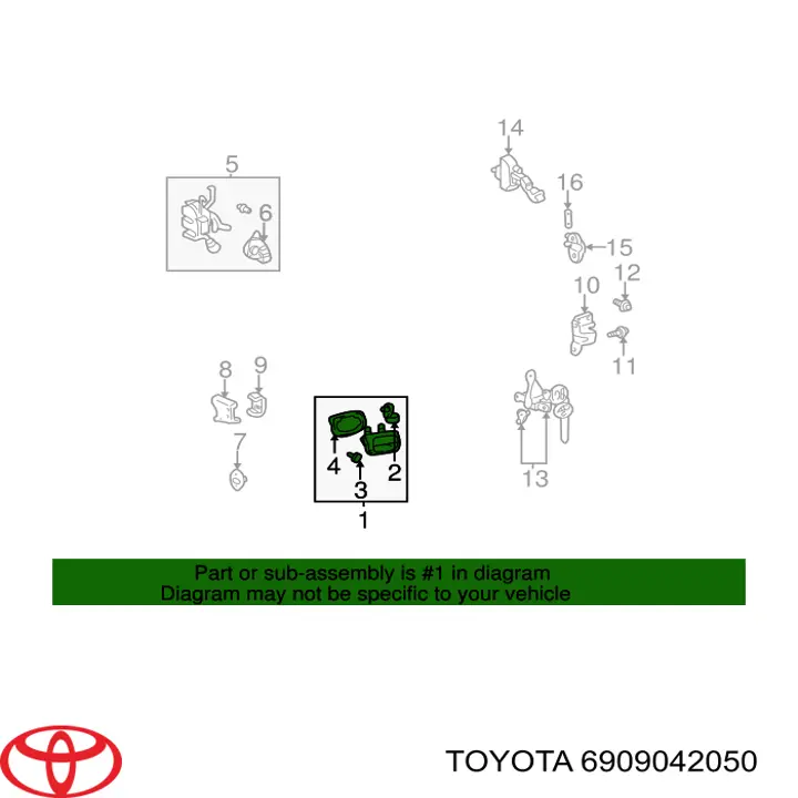 Puxador externo de tampa de porta-malas (de 3ª/5ª porta traseira) Toyota 6909042050 preço, a partir de 54,48 USD