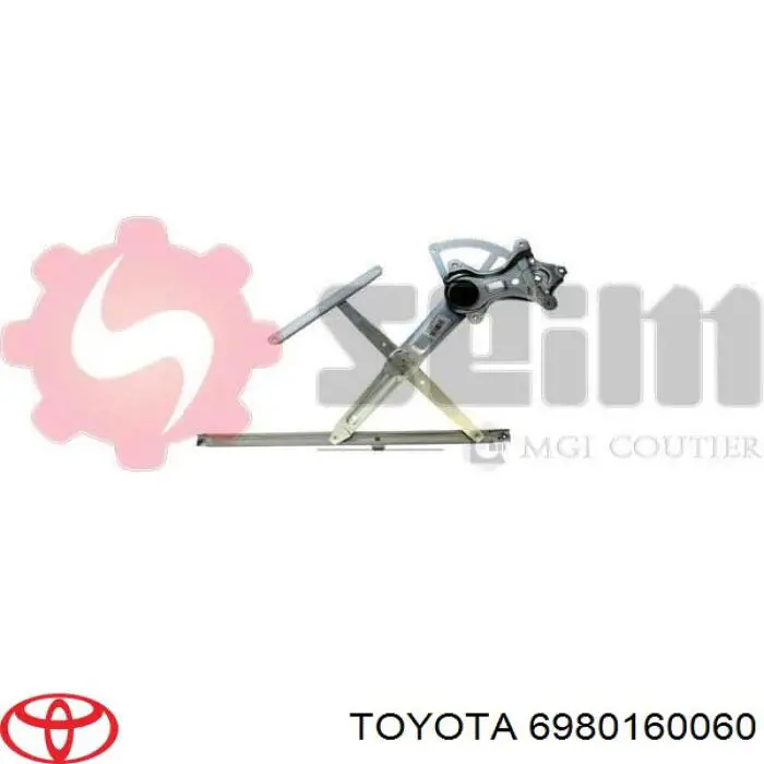 Mecanismo de acionamento de vidro da porta dianteira direita para Toyota Land Cruiser 90 J9