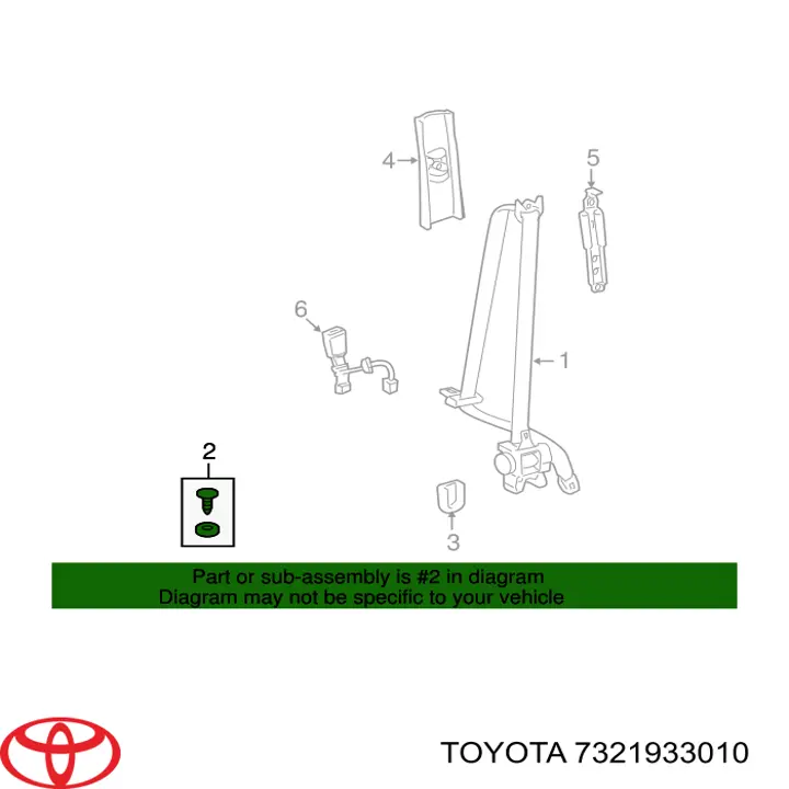 Parador (braçadeira) da correia de segurança Toyota 7321933010 preço, a partir de 2,48 USD