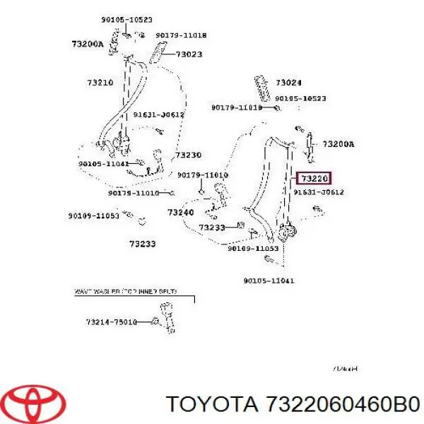 Correia de segurança dianteira esquerda Toyota 7322060460B0 preço, a partir de 163,45 USD