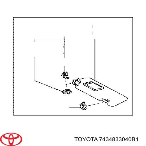 7434833040B1 Toyota Fixador de pala contra o sol