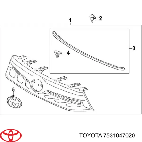 7531047020 Toyota Emblema de tampa de porta-malas (emblema de firma)