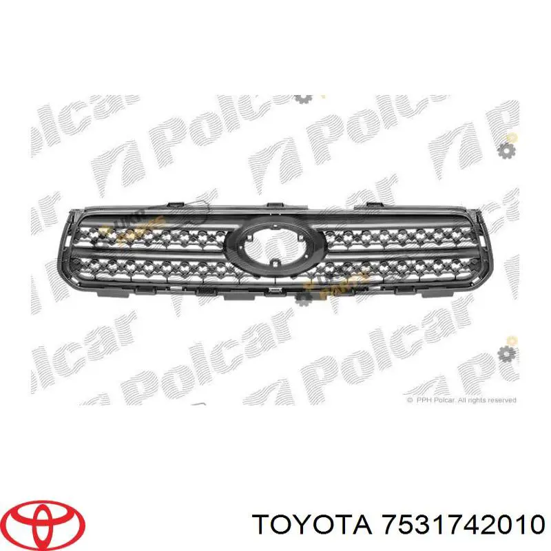 Moldura de grelha do radiador Toyota 7531742010 preço, a partir de 90,29 USD