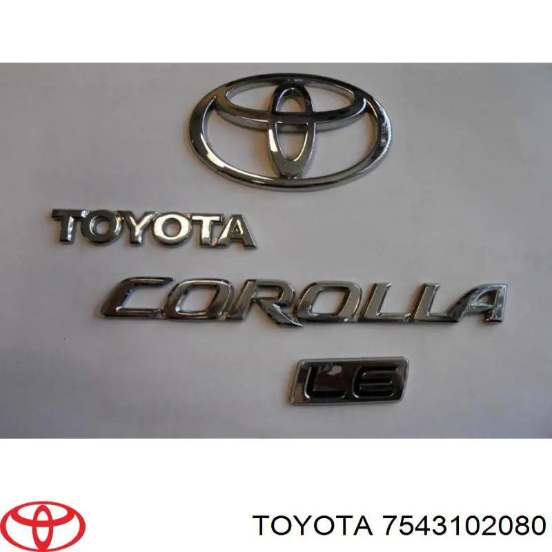 7543102080 Toyota Emblema de tampa de porta-malas (emblema de firma)