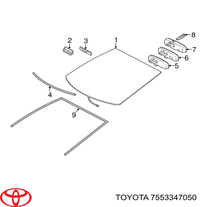 Moldura de pára-brisas Toyota 7553347050 preço, a partir de 42,00 USD