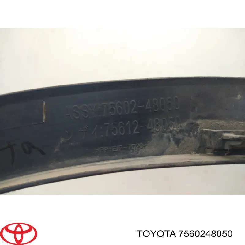 Expansor (placa sobreposta) de arco do pára-lama dianteiro esquerdo Toyota 7560248050