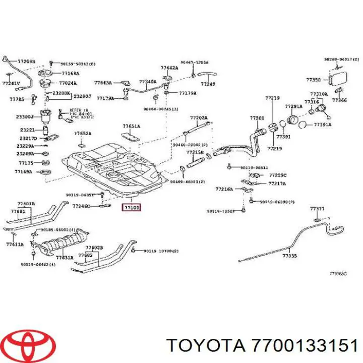 7700133151 Toyota Tanque de combustível