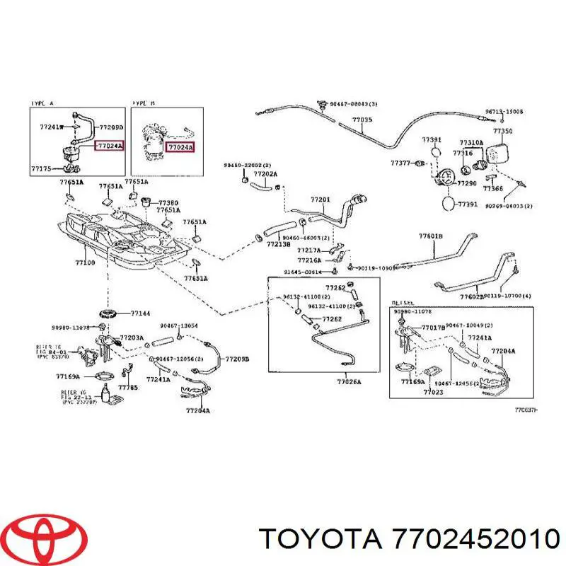 Bomba de combustível elétrica submersível Toyota Corolla  E11