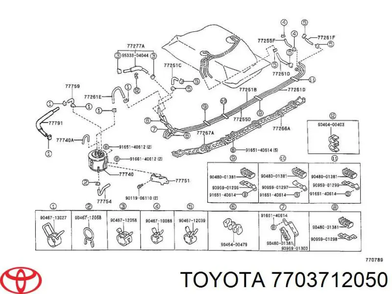Compre 7703712050 Toyota Fecho de abertura do alcapão do tanque de combustível