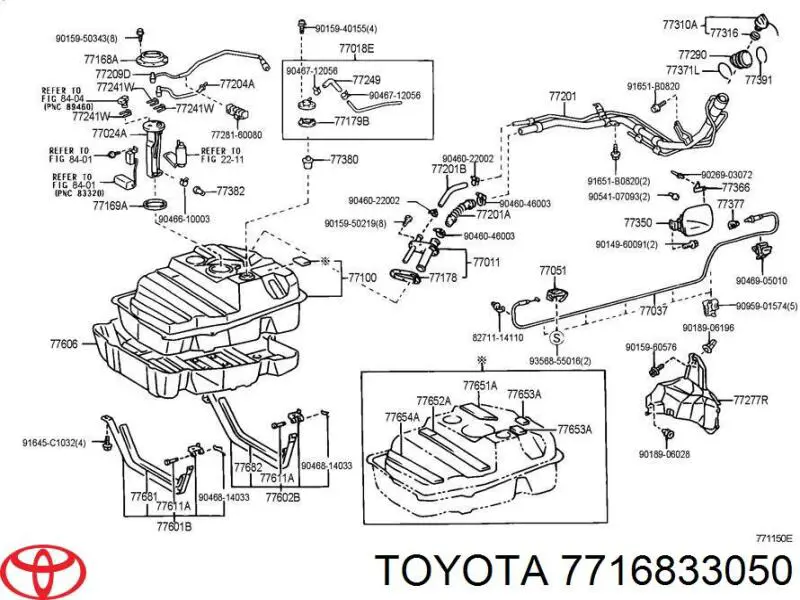 Tampa de casco de filtro de combustível Toyota 7716833050 preço, a partir de 54,39 USD