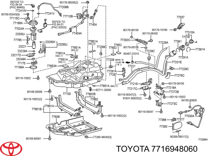 7716948040 Toyota Vedante de caixa de filtro de combustível