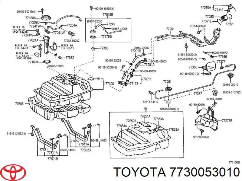 Compre 7730053010 Toyota Tampa (tampão) do tanque de combustível