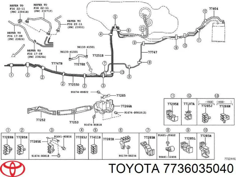 Mola do alcapão do tanque de combustível Toyota 7736035040 preço, a partir de 8,56 USD