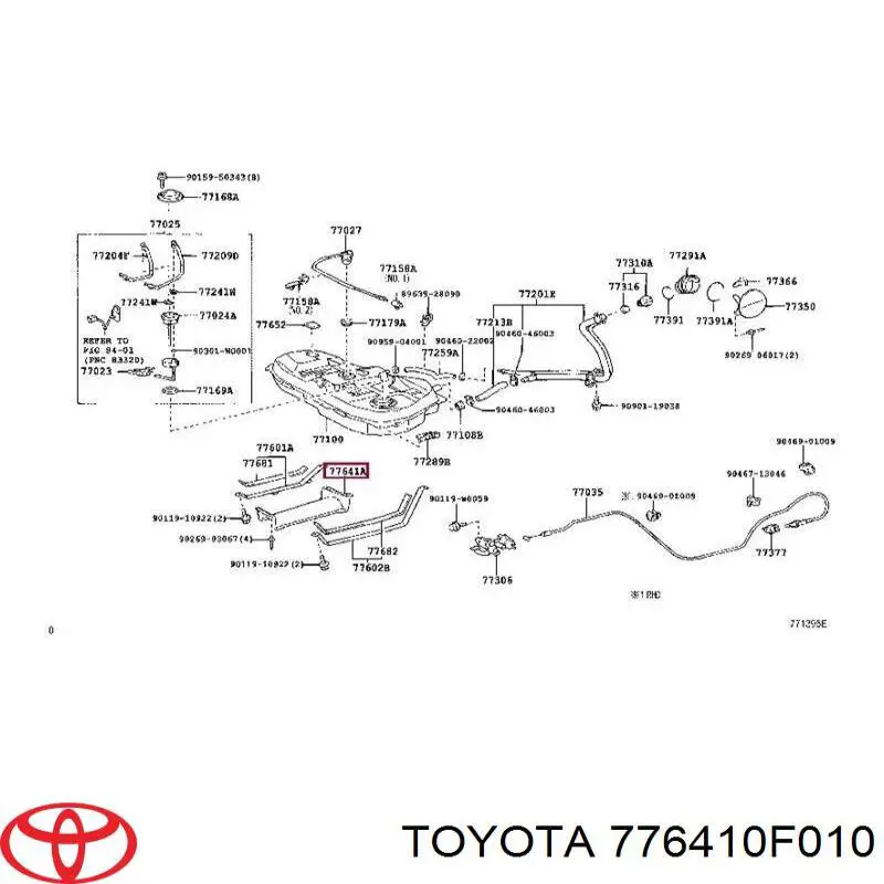 Proteção de fundo, do tanque de combustível Toyota 776410F010 preço, a partir de 169,91 USD