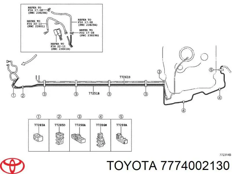 Bomba de água (bomba) de esfriamento 7774002130 Toyota