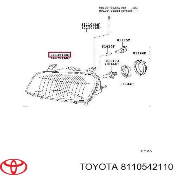 8111042110 Toyota Luz direita