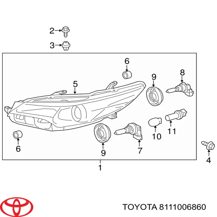 Compre 8111006860 Toyota Luz direita