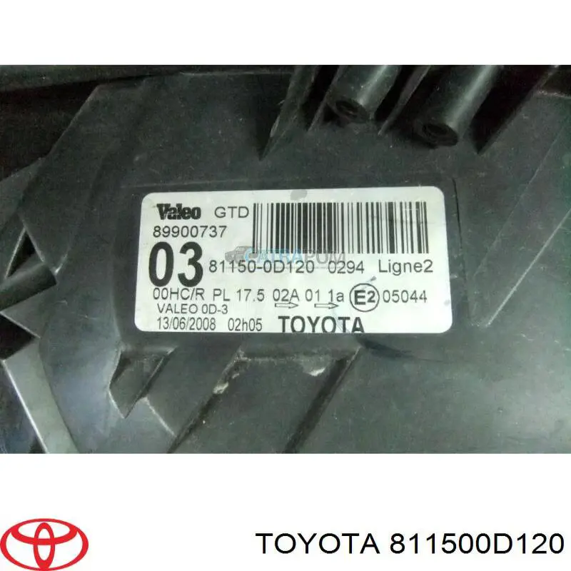 Luz esquerda 811500D120 Toyota