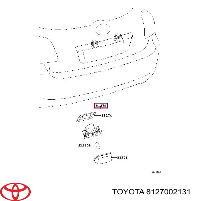 8127002131 Toyota Lanterna da luz de fundo de matrícula traseira