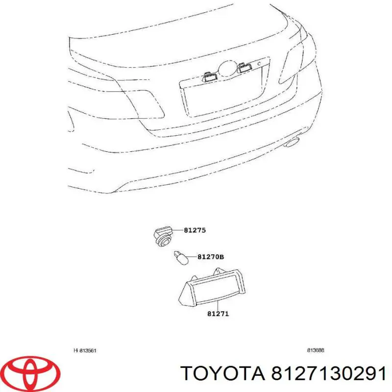 Caixa da luz de fundo de matrícula Toyota 8127130291 preço, a partir de 29,20 USD