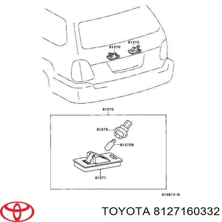 Lanterna da luz de fundo de matrícula traseira Toyota 8127160331 preço, a partir de 32,29 USD