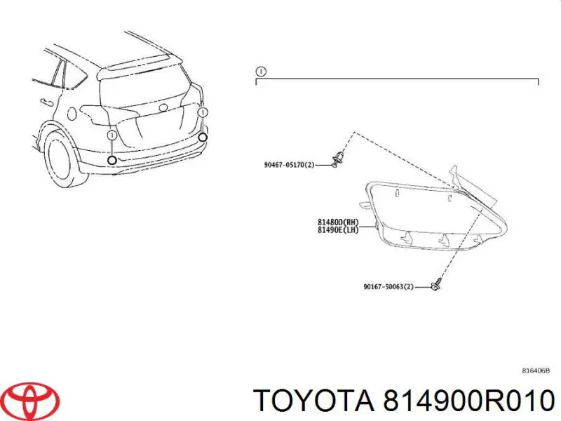 Lanterna de nevoeiro traseira esquerda Toyota 8149042050 preço, a partir de 60,46 USD