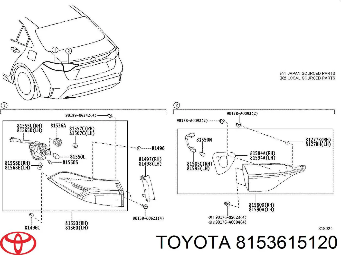  Toyota 8153615120 preço, a partir de 57,18 USD