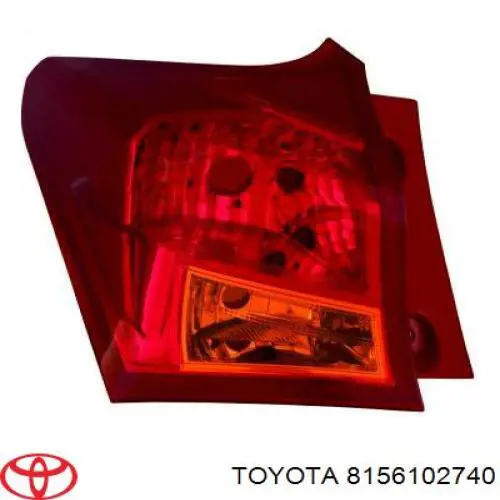 8156102740 Toyota Lanterna traseira esquerda externa