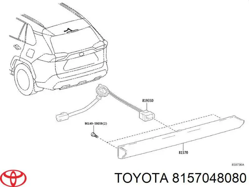 8157048080 Toyota Sinal de parada traseiro adicional
