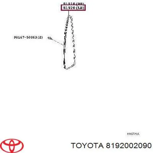 Retrorrefletor (refletor) do pára-choque traseiro esquerdo Toyota 8192002090 preço, a partir de 34,41 USD