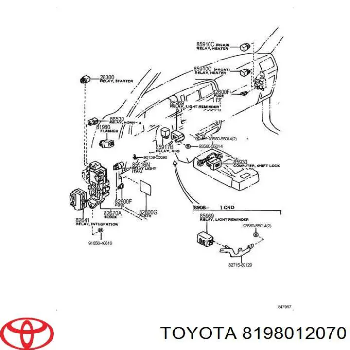 8198012070 Toyota Relê de pisca-pisca