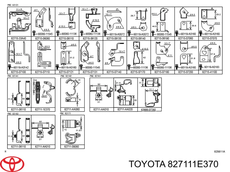  Toyota 827111E370 preço, a partir de 4,02 USD
