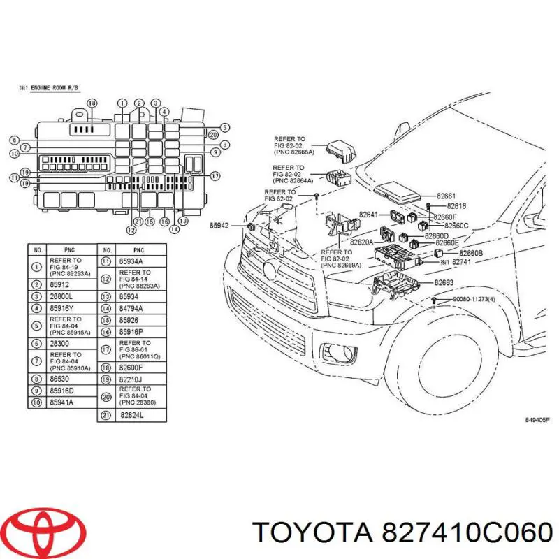 Unidade de dispositivos de segurança para Toyota Land Cruiser  J200