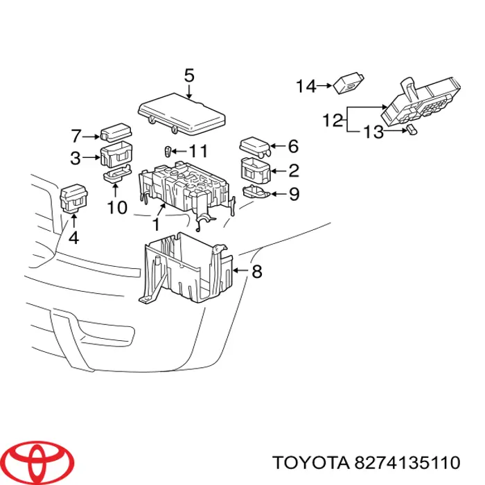 Unidade de relês Toyota 8274135110 preço, a partir de 126,74 USD