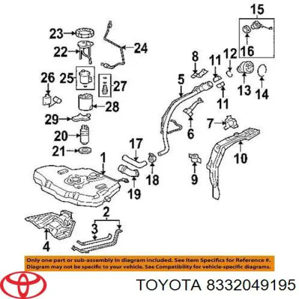 Sensor do nível de combustível no tanque Toyota RAV4 II XA2