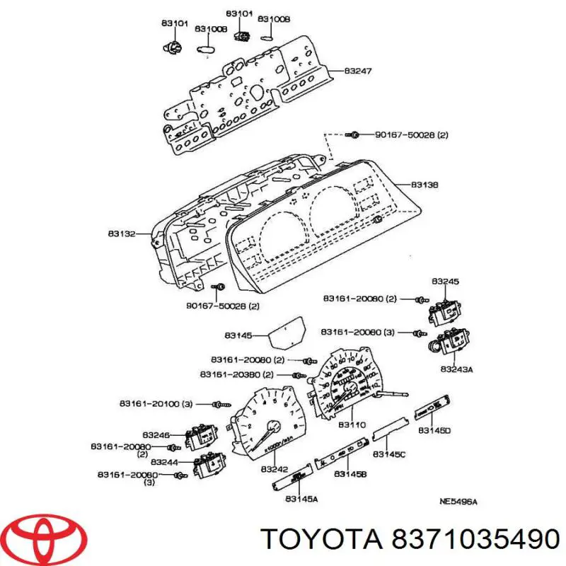 Cabo de acionamento de velocímetro para Toyota 4 Runner  N130
