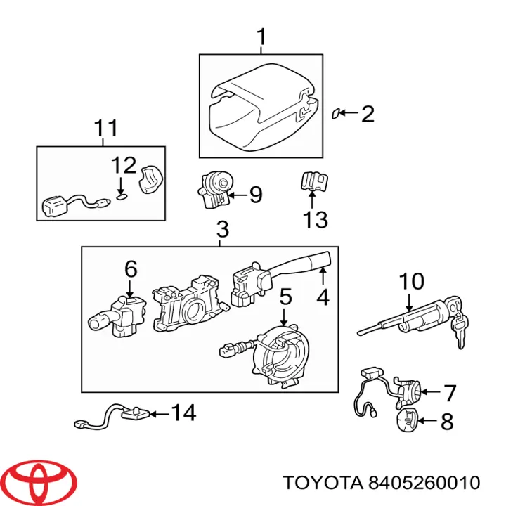 Compre 8405260010 Toyota Interruptor de fim de carreira de fecho de ignição