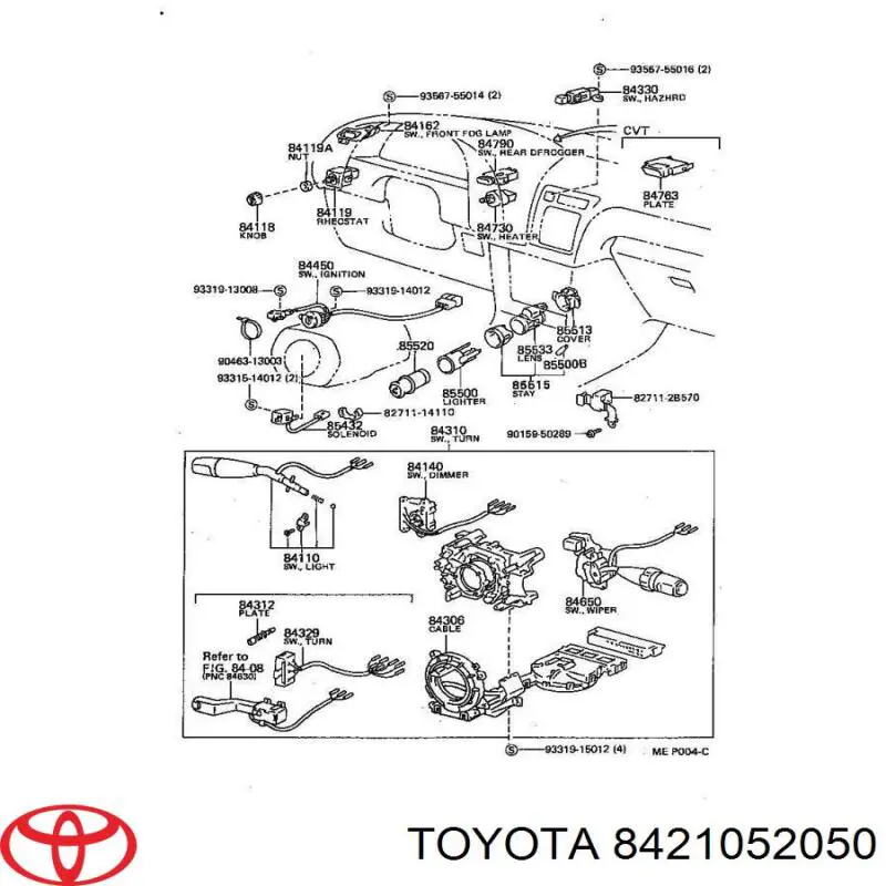 Sensor de ativação das luzes de marcha à ré Toyota 8421052050 preço, a partir de 23,85 USD