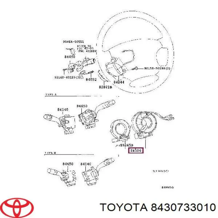 Anel AIRBAG de contato, cabo plano do volante Toyota 8430733010 preço, a partir de 1456,44 USD