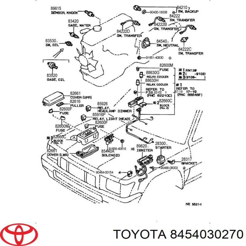 8454030270 Toyota Sensor de velocidade neutral