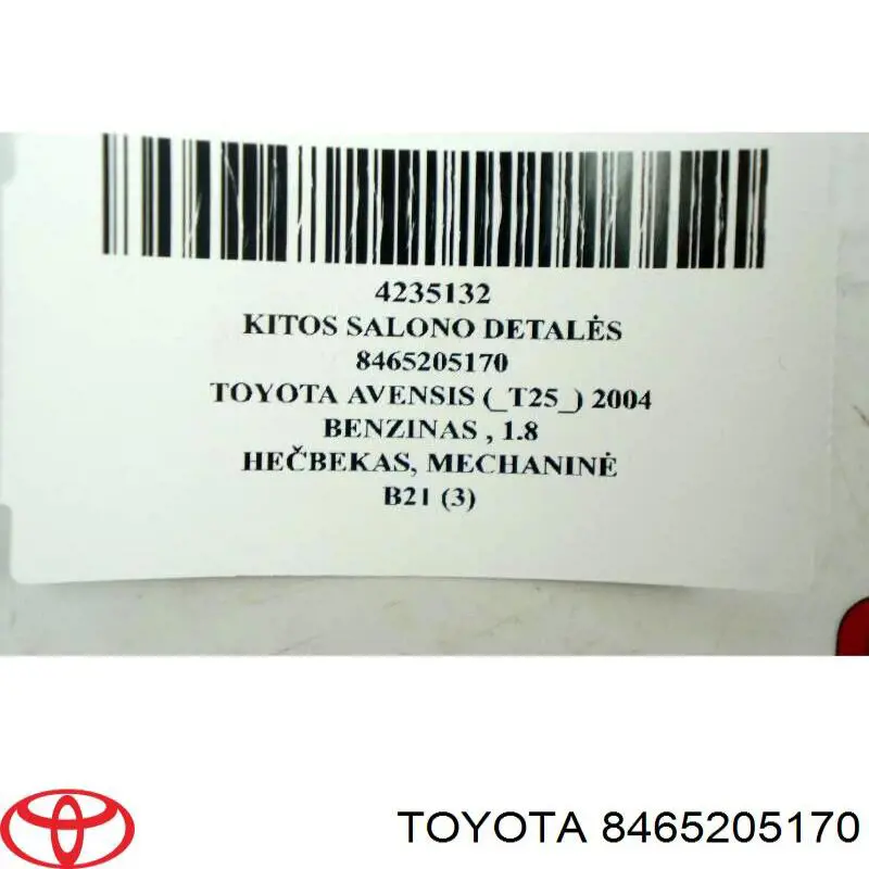 8465205170 Toyota Comutador direito instalado na coluna da direção