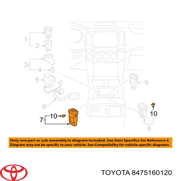 8475160120 Toyota Botão de ativação de aquecimento do assento