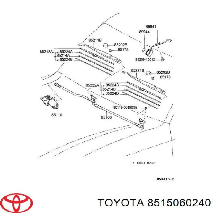 Trapézio de limpador pára-brisas Toyota 8515060240 preço, a partir de 570,33 USD