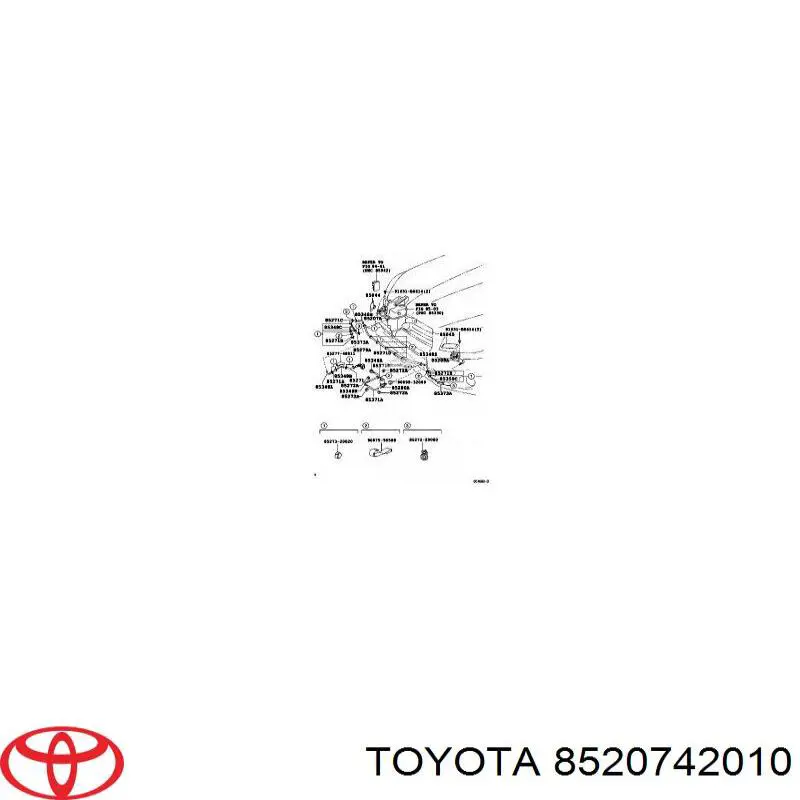 8520742010 Toyota Suporte do injetor de fluido para lavador das luzes (cilindro de elevação)