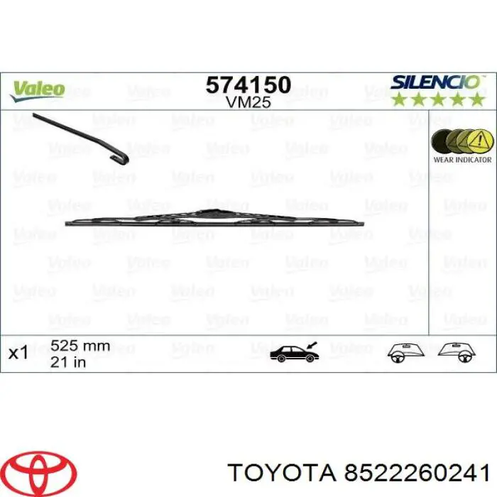 Limpa-pára-brisas de vidro traseiro Toyota Hiace IV H1, H2