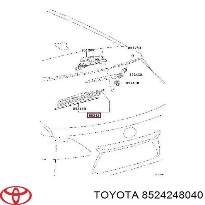 Limpa-pára-brisas de vidro traseiro Toyota 8524248040 preço, a partir de 15,69 USD